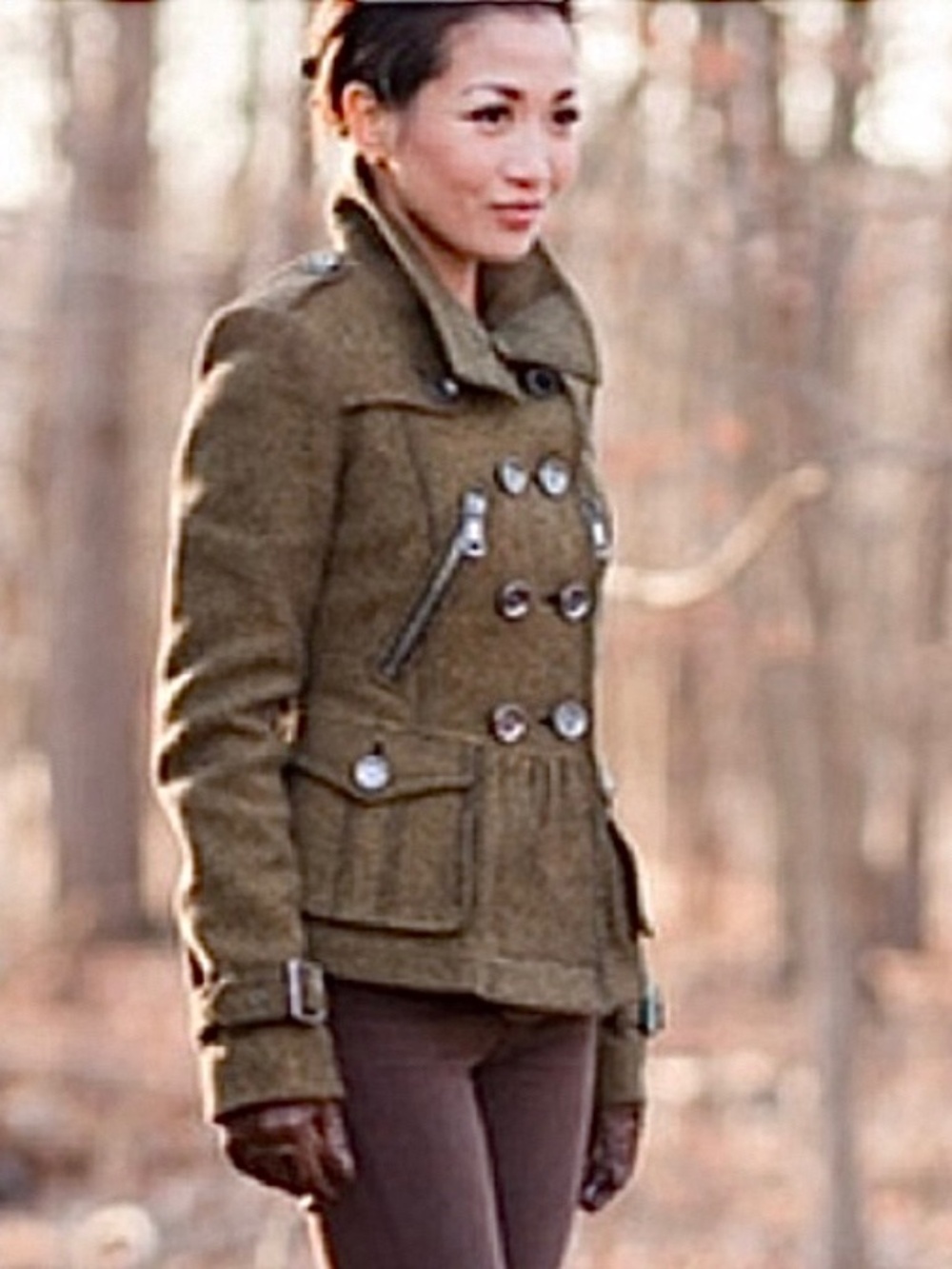 Burberry Brit | Peplum Double-Breasted Tweed Jacket, Sz 14 fits 8–10 ♥ Like new